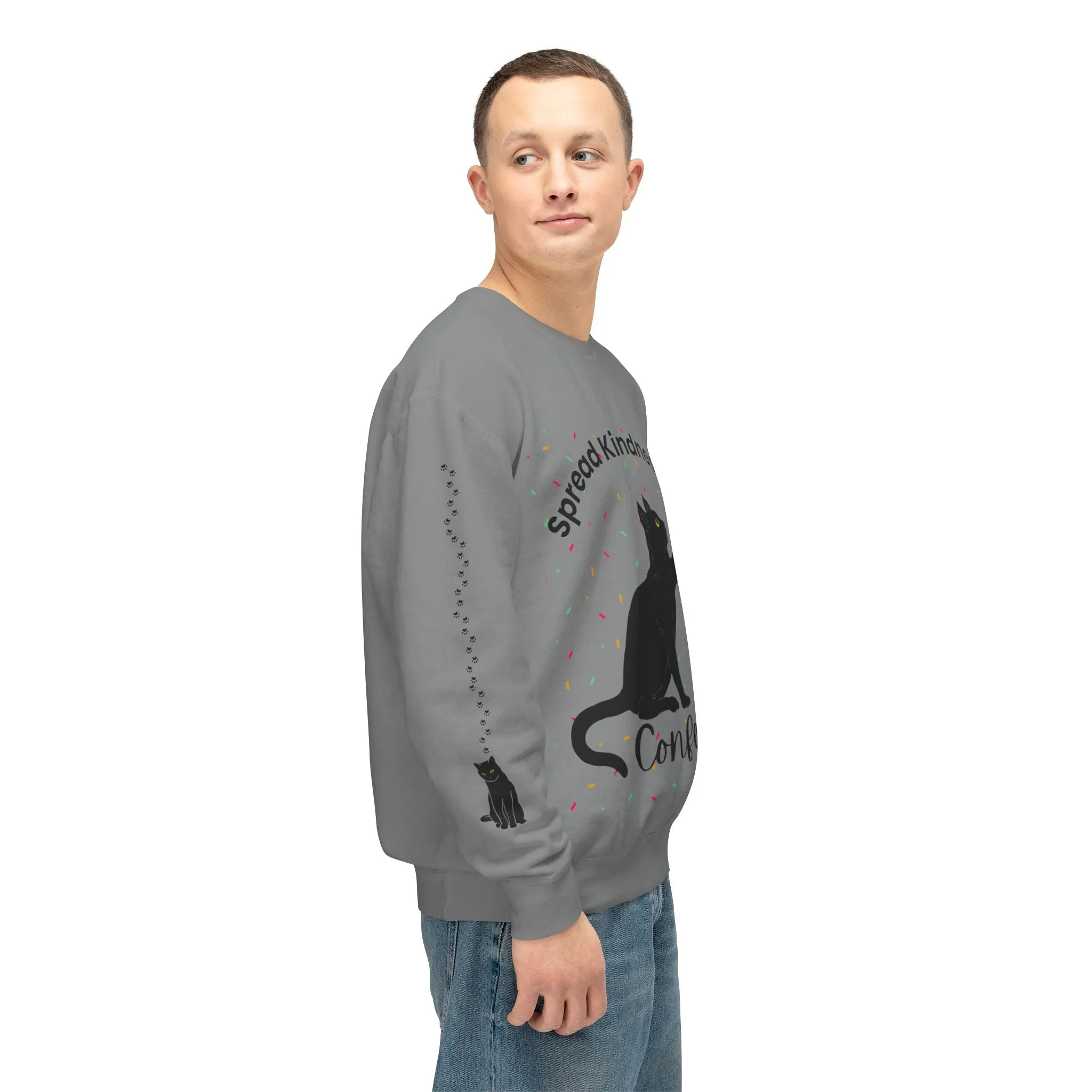 Unisex Lightweight Crewneck Sweatshirt Spread Kindness Like Confetti