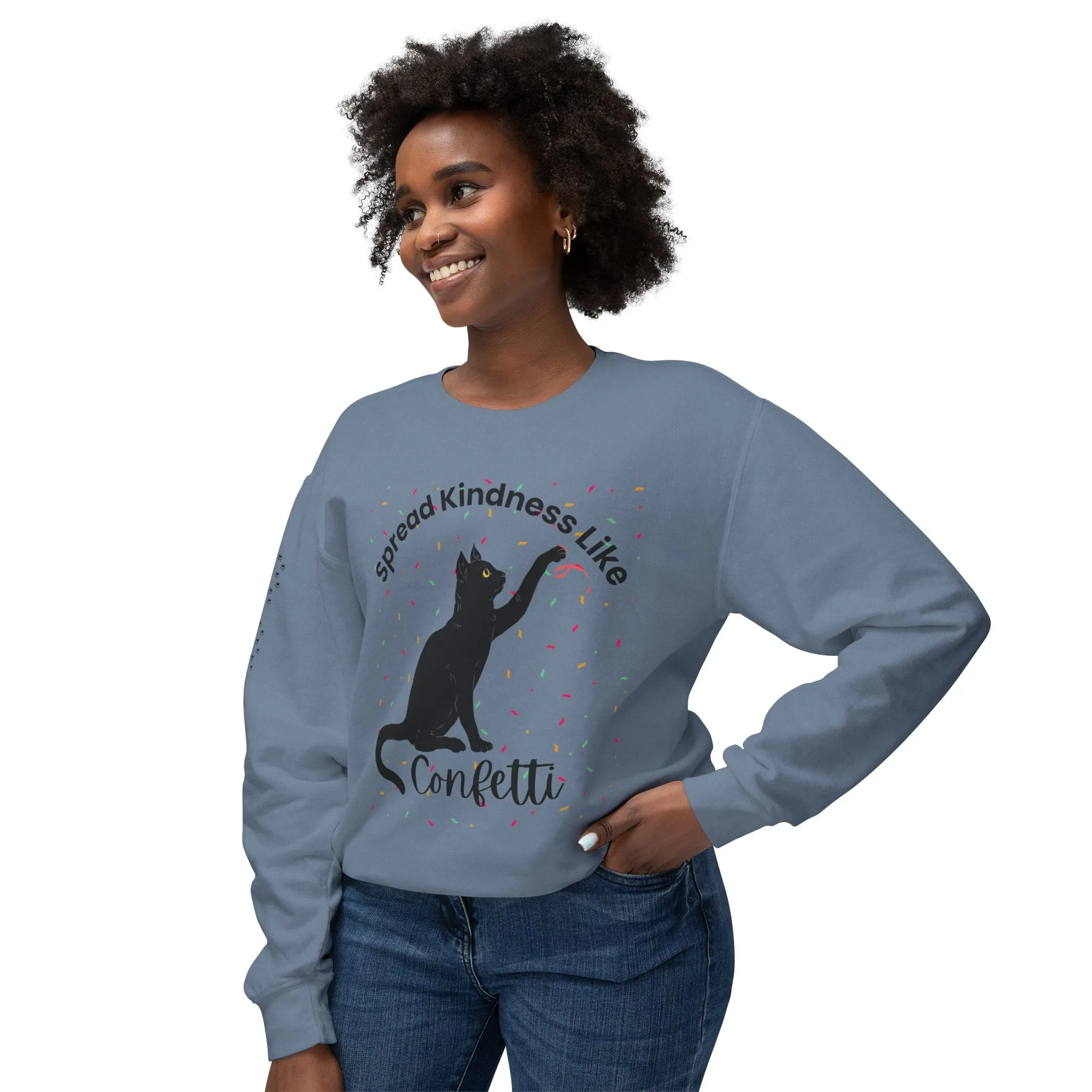 Unisex Lightweight Crewneck Sweatshirt Spread Kindness Like Confetti