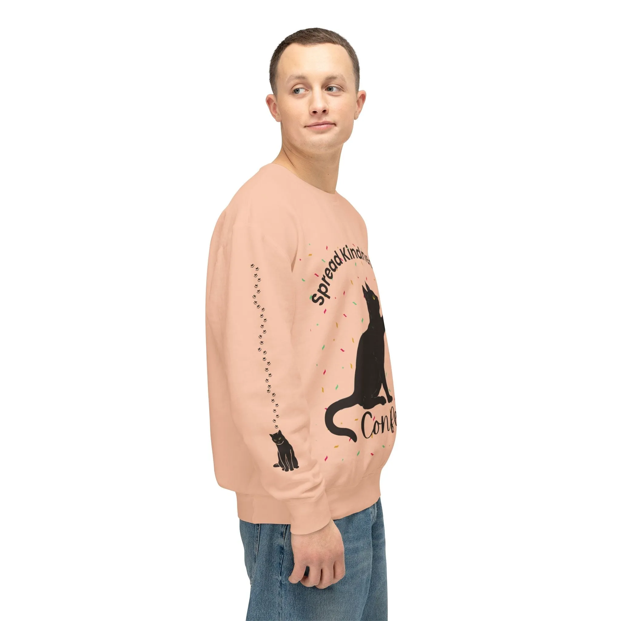Unisex Lightweight Crewneck Sweatshirt Spread Kindness Like Confetti
