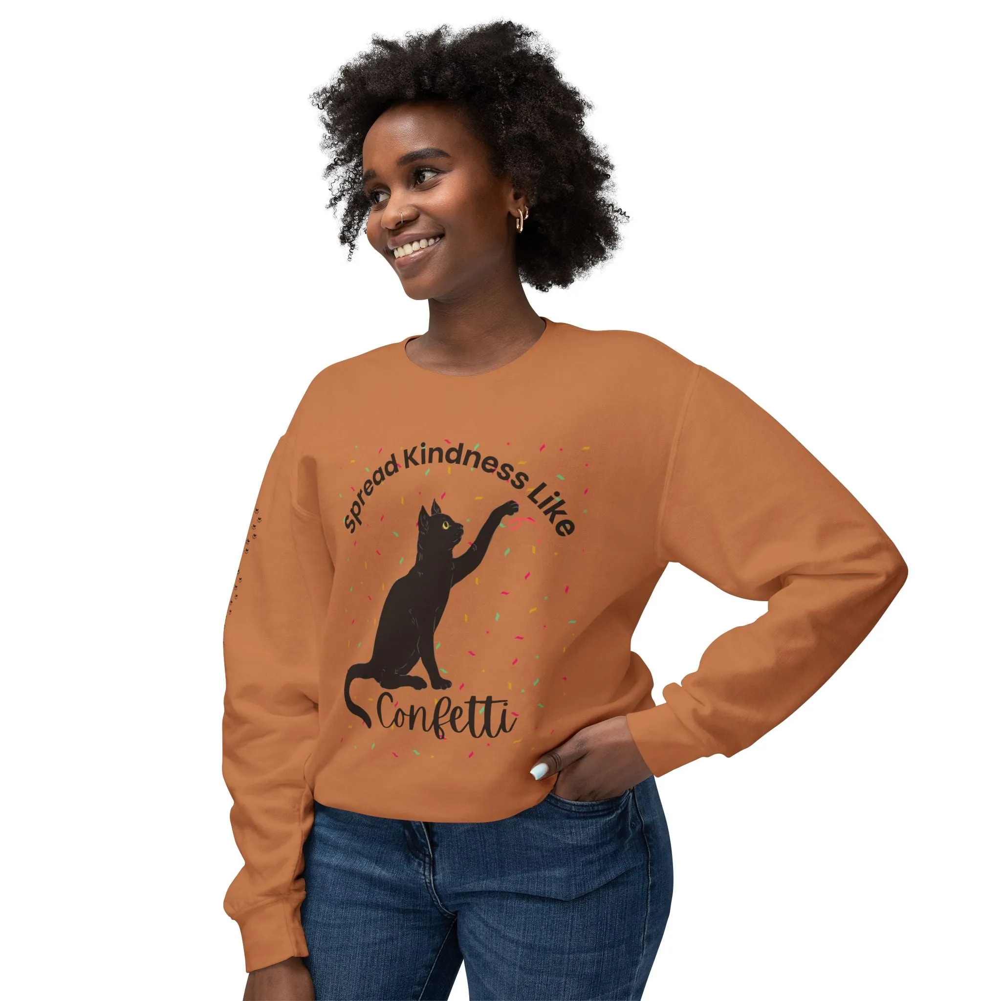 Unisex Lightweight Crewneck Sweatshirt Spread Kindness Like Confetti