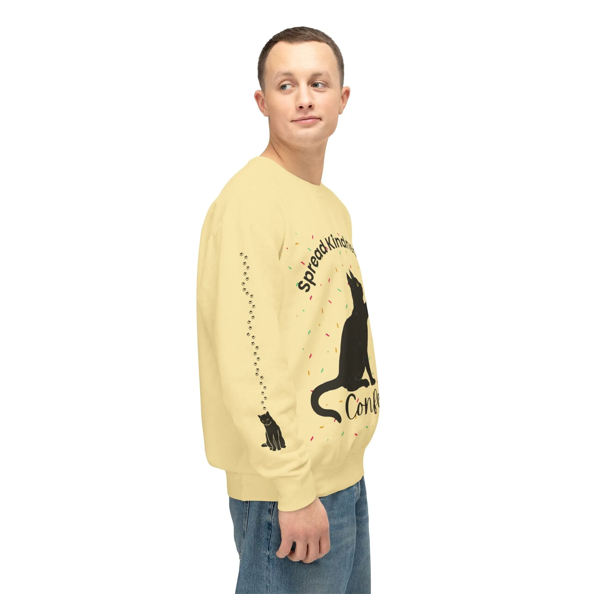 Unisex Lightweight Crewneck Sweatshirt Spread Kindness Like Confetti