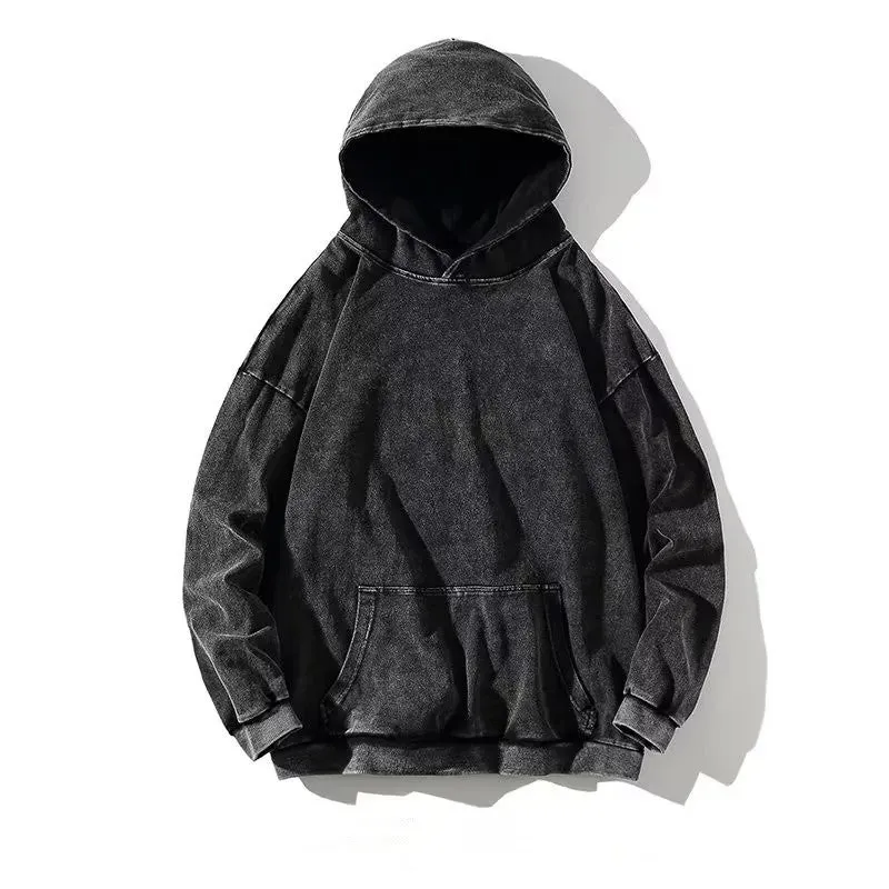 Vintage Black Acid Wash Hoodie