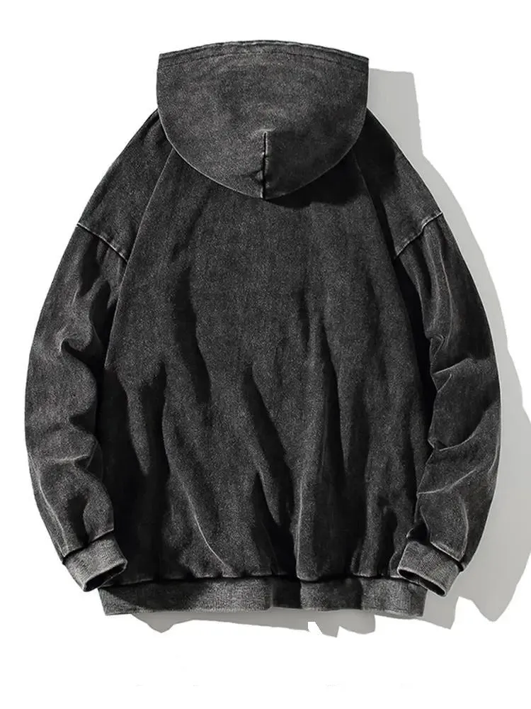 Vintage Black Acid Wash Hoodie