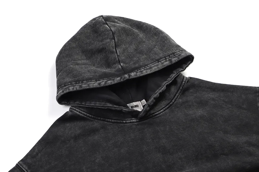 Vintage Black Acid Wash Hoodie