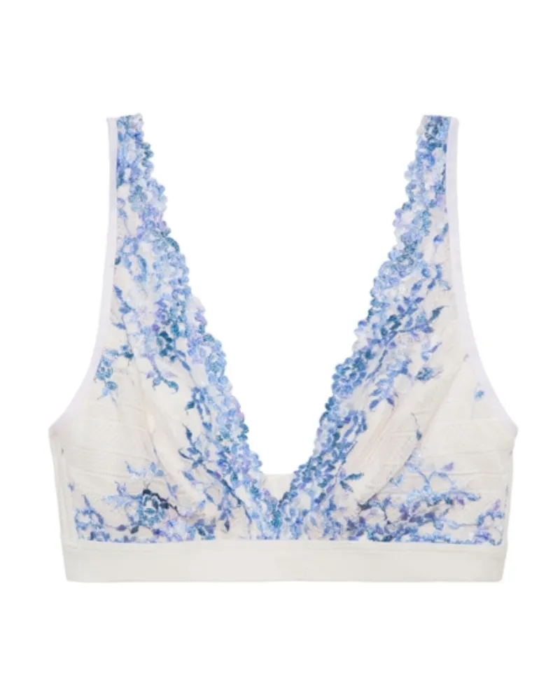 Wacoal Pastel Parchment/Blue Multi Embrace Lace Wire Free Bralette
