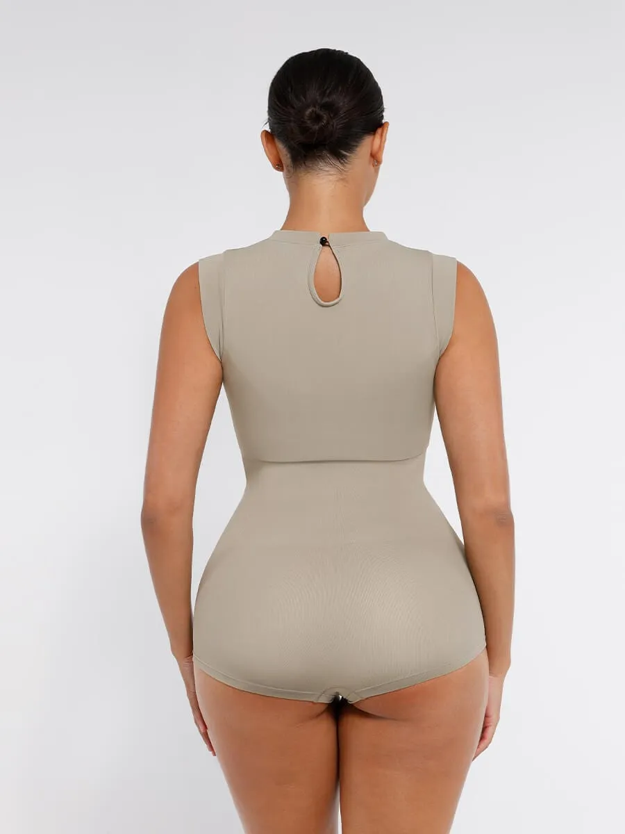 Wholesale Seamless Cap Sleeve Waist and Abdomen Shaping Shapewear Bodysuit