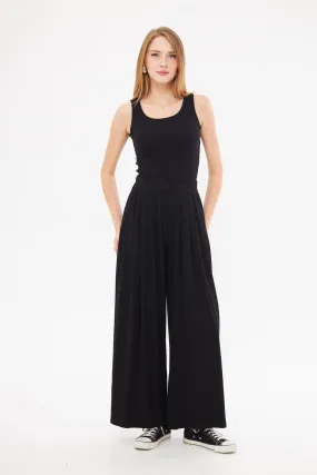 Wide-Leg Relaxed Fit Pleated  Trousers
